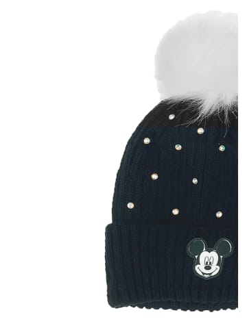 Disney Mickey Mouse Mickey Mouse Winter-Mütze Bommel-Mütze in Schwarz