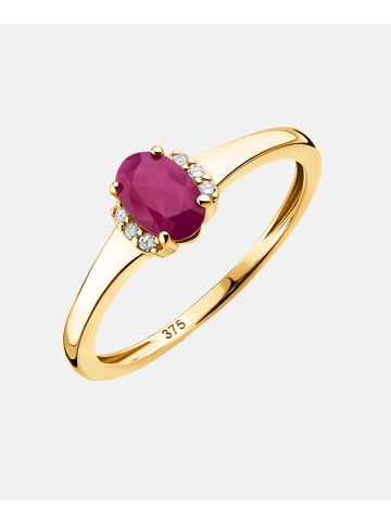Diamant L'éternel Ring aus 375 Gelbgold mit Diamant mit Rubin