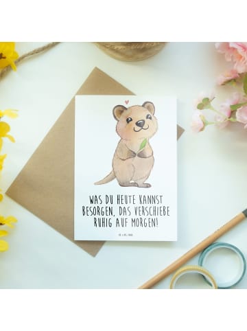 Mr. & Mrs. Panda Grußkarte Quokka Happy mit Spruch in Weiß