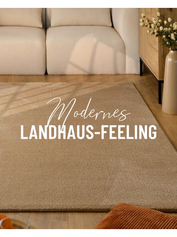 ESPRIT Kurzflorteppich Vegas in sand beige