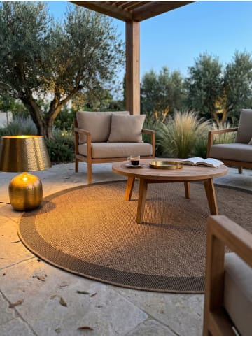 KADIMA DESIGN Flachgewebeteppich Jute-Optik Natur Bordüre Waschbar