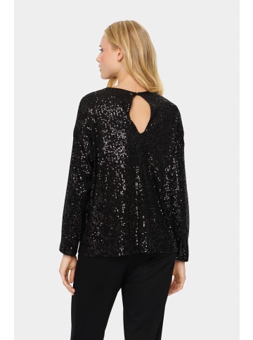 SAINT TROPEZ Langarm-Bluse ReyanaSZ Gerade Passform in Black