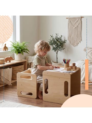 relaxdays 2-tlg. Kindersitzgruppe in Natur