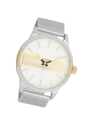 Oozoo Analog-Armbanduhr Oozoo Timepieces silber extra groß (ca. 48mm)