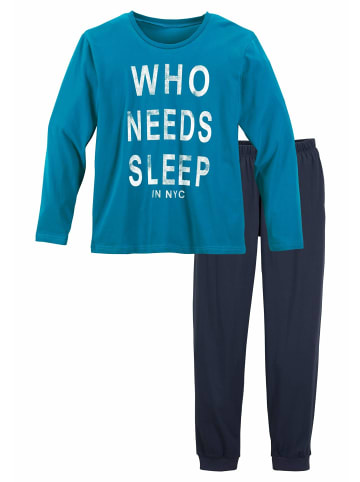 AUTHENTIC LE JOGGER Pyjama in türkis-marine