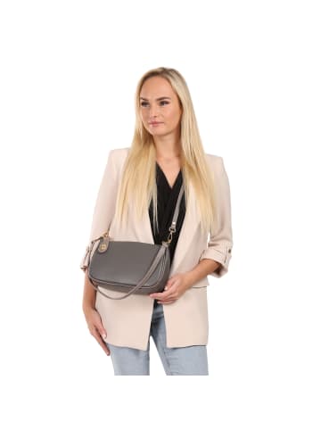 Toscanto Leder Schultertasche Toscanto Tasche grau ca. 27cm