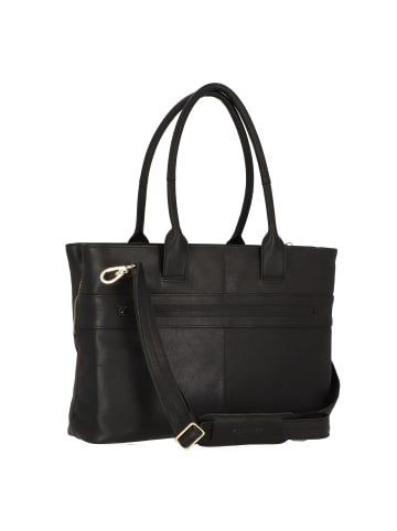 Plevier Structure Antilla Schultertasche RFID Schutz Leder 40 cm Laptopfach schwarz