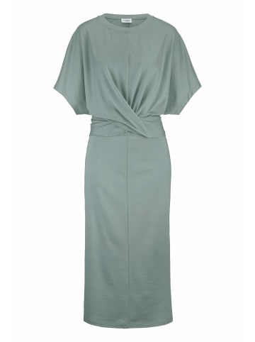 Hessnatur Jersey Kleid Midi in mattgrün