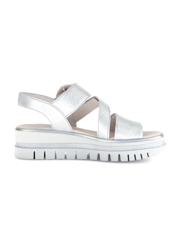 Gabor Fashion Plateau Sandalen in silber