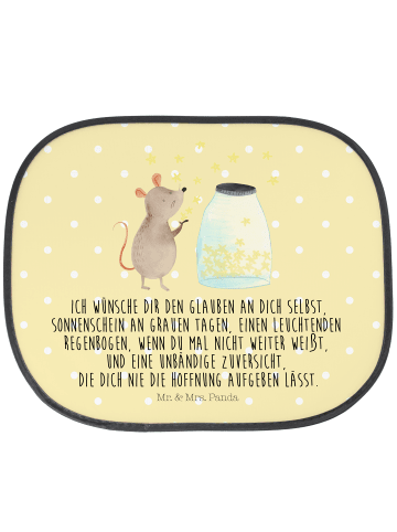Mr. & Mrs. Panda Auto Sonnenschutz Maus Sterne mit Spruch in Gelb Pastell