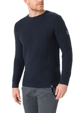 Timezone Strickpullover Rundhals 3D Muster Regular Fit in Dunkelblau
