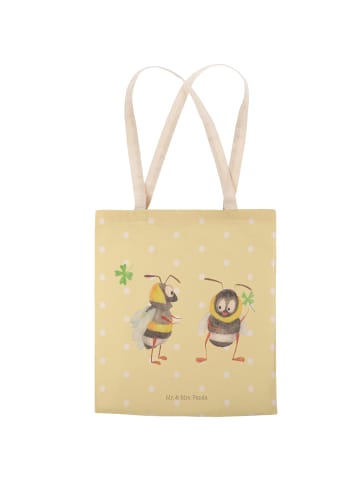 Mr. & Mrs. Panda Tasche Hummeln Kleeblatt ohne Spruch in Gelb Pastell