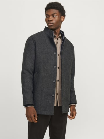 Jack & Jones Wollmantel in Dark Grey Melange