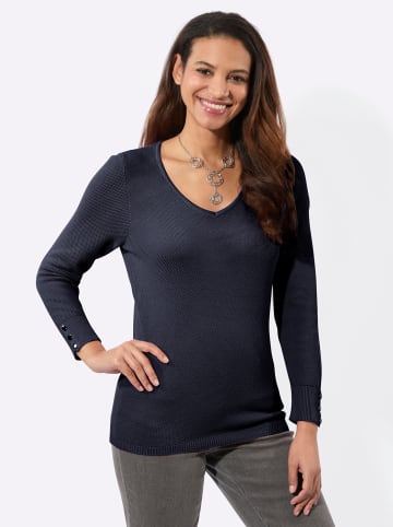 WITT WEIDEN V-Ausschnitt-Pullover in marine