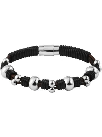 Adeliás Unisex Armband – Lederarmband aus Leder 23 cm in schwarz