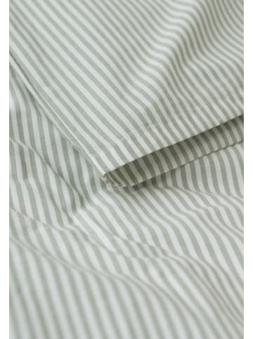 MELA Perkal Kopfkissenbezug Style MAJULI Stripes in thymian - naturweiss gestreift