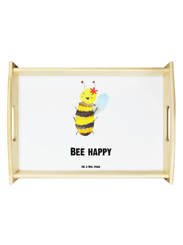 Mr. & Mrs. Panda Dekotablett Biene Happy mit Spruch in Weiß
