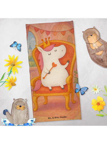 Mr. & Mrs. Panda Duschtuch Einhorn Prinzessin Design ohne Spruch in Weiß