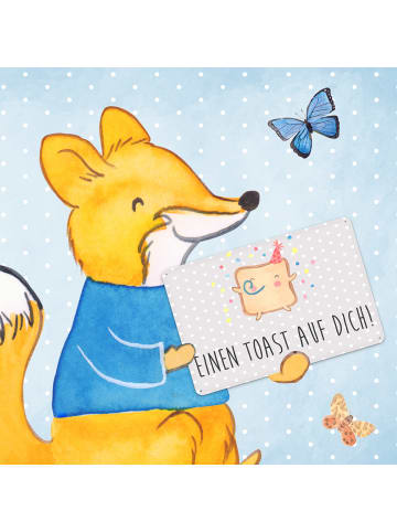 Mr. & Mrs. Panda Türschild Metall Toast Party mit Spruch in Grau Pastell