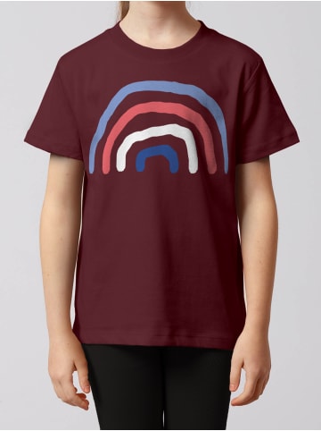 wat? Apparel T-Shirt Regenbogen in Weinrot