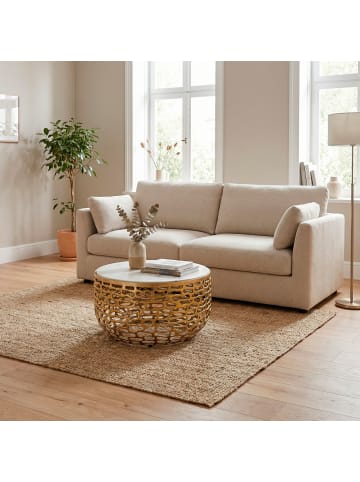 FineBuy Couchtisch in Gold / Marmor / 60x60x35