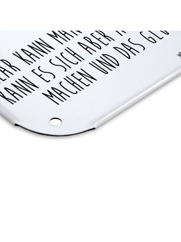 Mr. & Mrs. Panda Metallbild Bär & Marienkäfer Lagerfeuer mit Spruch in Weiß