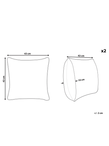 Beliani 2er-Set Dekokissen PURSLANE in Weiß