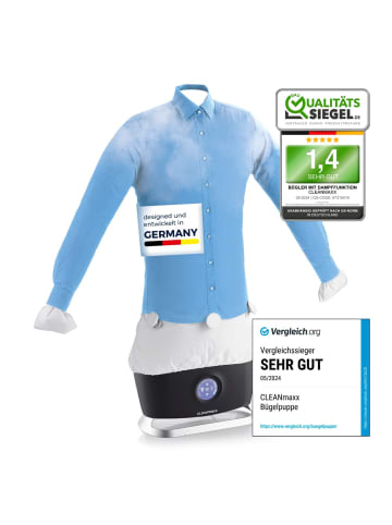 Clean Maxx Bügler mit Dampffunktion 1800W schwarz für Hemden & Blusen Schwarz