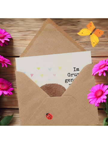 Mr. & Mrs. Panda Einladungskarte Igel Herzen Design mit Spruch in Weiß