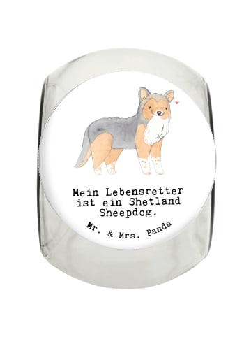 Mr. & Mrs. Panda Leckerli Glas Shetland Sheepdog Lebensretter mi... in Weiß