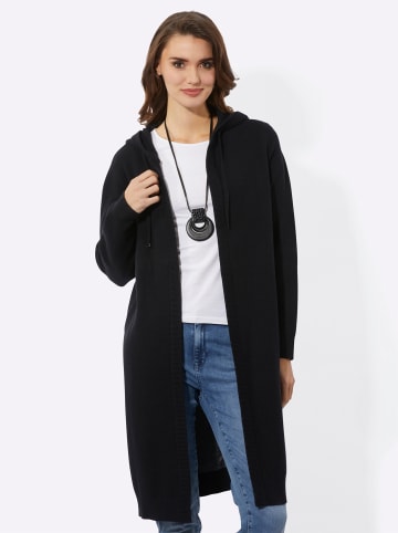 WITT WEIDEN Long-Strickjacke in schwarz-ecru