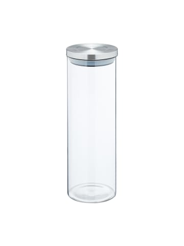 relaxdays 4 x Vorratsgläser in Transparent/ Silber - 1,6 l