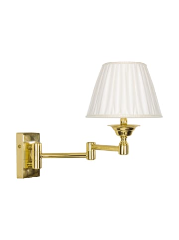 Licht-Erlebnisse Wandlampe (H)26 cm in Messing poliert Weiß