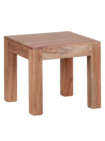KADIMA DESIGN Tisch Akazienholz | Handgefertigt, 45x40x45cm, 50kg Belastbar in Beige