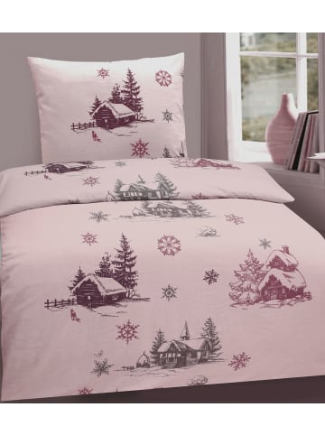 JACK 2 tlg. Biber Bettwäsche 135x200cm Winter Dreams in Rosa