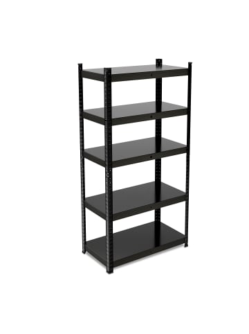 relaxdays Schwerlastregal in Schwarz - (B)75 x (H)150 x (T)30 cm
