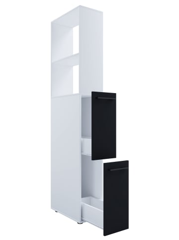 VCM Holz Badmöbel Nischenschrank Schublade Sadilo XL in Weiß / Schwarz