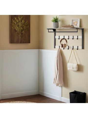 VASAGLE Wandgarderobe Barnet-old in Vintageweiß - (B)65 x (H)42 x (T)30 cm
