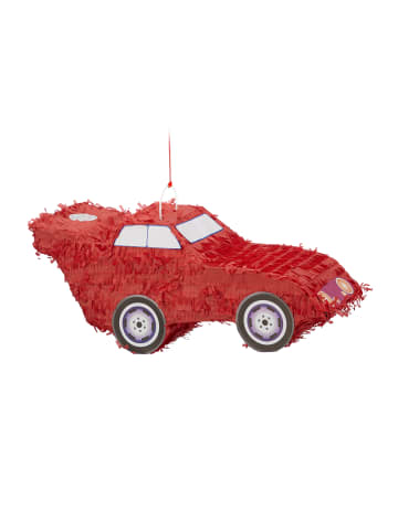 relaxdays 4x Pinata "Auto" in Rot - (B)52 x (H)24 x (T)18 cm