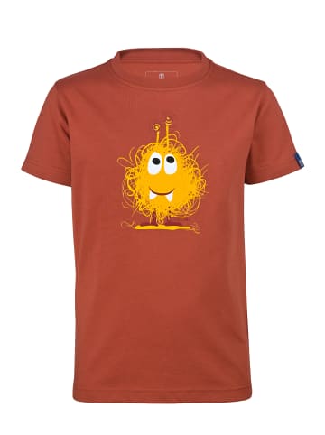 elkline T-Shirt mit Monster Print in burnt red