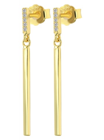 Adeliás Damen Ohrhänger aus 925 Silber mit Zirkonia in gold