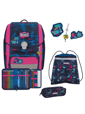 Scout Genius DIN - Schulranzen Set 4 tlg. mit Turnbeutel (Action) in Magic Sea