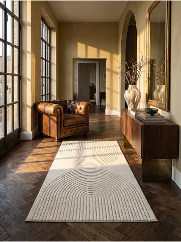 KADIMA DESIGN Teppichläufer Geometrisch pflegeleicht Wohnzimmer Schlafzimmer Flur in Creme