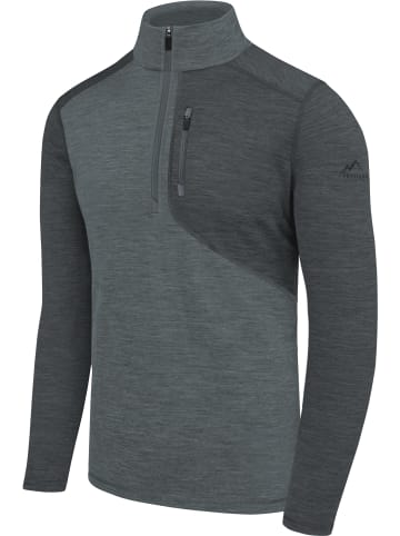 Normani Outdoor Sports Herren Merino Langarm mit 1/4 Zipper Mildura in Grau