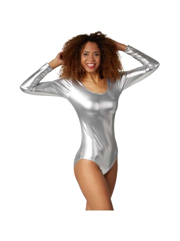 tectake Einteiler, Einfarbiger Body mit langen Ärmeln, elastisches Material
