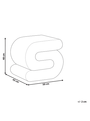 Beliani Pouf ARCADIA in Braun - (W) 45 x (H) 48 x (L) 50 cm