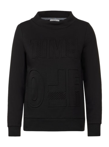 Cecil Sweatshirt mit Stehkragen in Schwarz