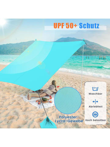COSTWAY Strandzelt 300 x 300 cm in Türkis