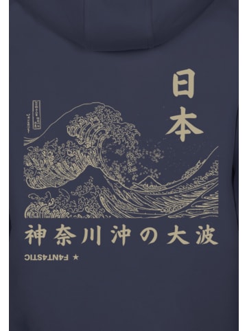 F4NT4STIC Hoodie Kanagawa Welle Japan in marineblau
