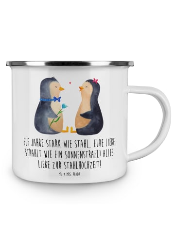 Mr. & Mrs. Panda kaffeebecher camping 11. Hochzeitstag Stahlhoch... in Weiß